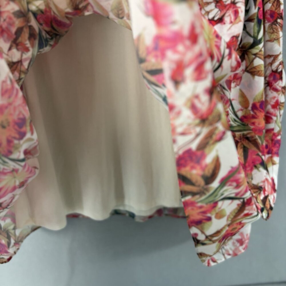 Gianni Bini Chiffon V Neck Shift Dress Wava Sz Medium Poppy Floral Print, Boho‎ - Picture 5 of 15